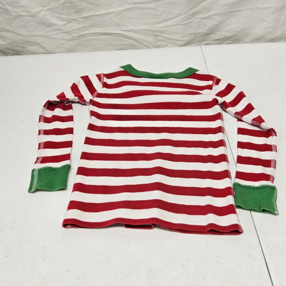 Hanna‎ Andersson Pajama Set Kids Size 3 Red White Green Striped Organic Cotton - Picture 4 of 9